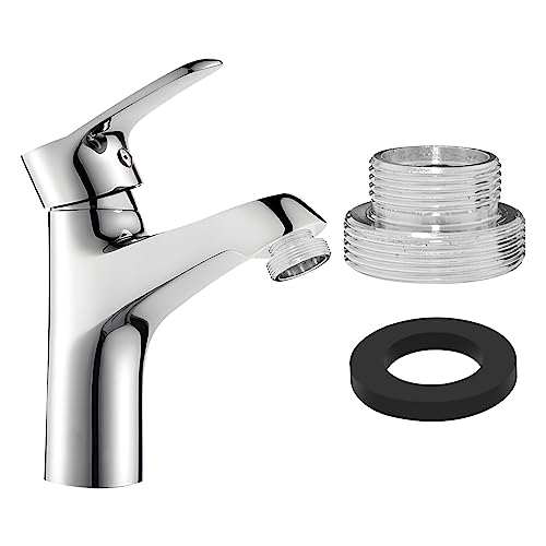 Wasserhahn Adapter M22 auf M24 M18 - Wasserhahn Belüfter Anschluss Gewindeadapter, für Waschbecken Küche Luftsprudler Wasserfilter mit Gummidichtung (Äuß M22-Äuß M16) von Chedin