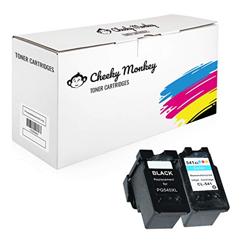 Cheeky Monkey Multipack 2X Tintenpatronen kompatibel mit Canon Pixma MG4250 MG3650 MG3550 MG2250 MG3250 MG3650S MX475 MX395 MX535 MX375 MX525 TS5151 5222B005 5226B005 PG540 CL541 MIT CHIP von Cheeky Monkey