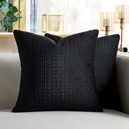 Cheekywares Kissenbezug Weihnachten Schwarz 40 x 40 cm Samt Dekorativ Sofa Zierkissenbezüge Dekokissen Kissenhülle für Couch Schlafzimmer Zuhause Auto Sofa Sessel Dekor 2er Set Cheekywares Kissenbezug Weihnachten Schwarz 40 x 40 cm Samt Dekorativ Sofa Zierkissenbezüge Dekokissen Kissenhülle für Couch Schlafzimmer Zuhause Auto Sofa Sessel Dekor 2er Set von Cheekywares