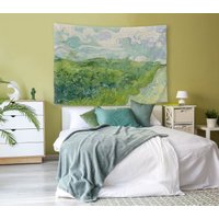 Grüne Weizenfelder Wandteppich, Vincent Van Gogh Wandkunst von CheerfulSwallows