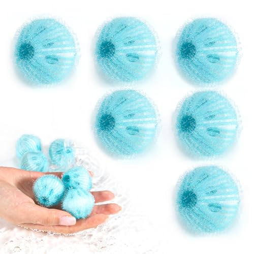 6 Stück Fusselball für Waschmaschine Wiederverwendbar Wäscheball, Wäscheball Entfernt Tierhaare, Fusseln, Flusen (blau) von Cheerhom