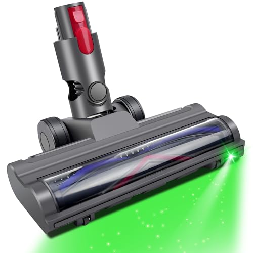 Cheerhom Bodendüse Kompatibel mit Dyson V8 V11 V15 V10 V7, Elektrische Bodenbürste für Dyson mit LED-Leuchten, Ersatzbürste Reiniger Kopf für Hartböden, Teppiche, Grau von Cheerhom