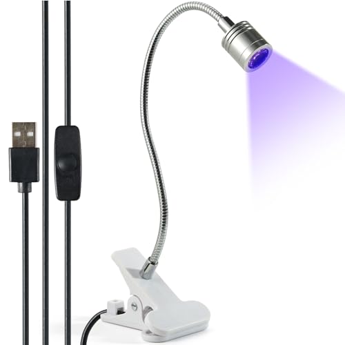 Cheerhom UV Lampe für Gelnägel 5W, Mini Tragbare Nagellampe mit Sicherungsclip, Flexible Schwanenhals-Led Lampe Nägel, Drehbarer UV Lampe Klein Nageltrockner zum Aushärten von Nagelkleber (Schwarz) von Cheerhom