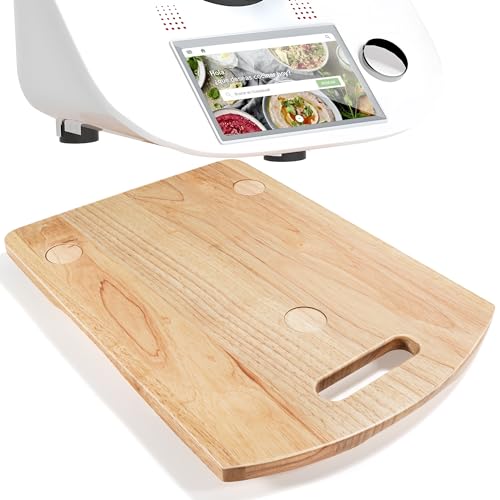 Gleitbrett für Thermomix TM6, Gleitbrett Thermomix TM6 mit Rollen, Rollbrett für Thermomix TM6, 360° Drehbar Slider Thermomix TM6, Leicht Gleitendes Gummiholz Gleitbrett Thermomix TM5, Hellbraun von Cheerhom