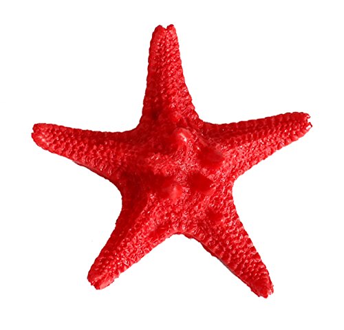 Cheerlife 2 Stück Künstlich Seesterne Heim Deko Badezimmer Mittelmeer Fisch Tank Landschaft Ornamente Aquarium zum Dekorieren & Basteln DIY (Rot 5cm) von Cheerlife