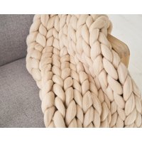 Chunky Riesen Garn Wolle Decke Aus Handstrickte Merino Wolle. Bestes Geschenk. Gratisversand von CheeryLittleSheep