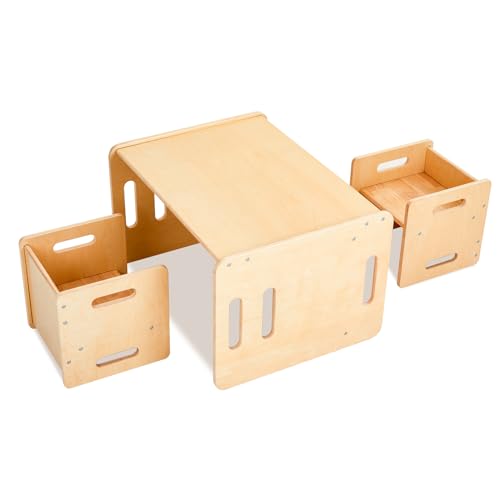 Cheete 3 in 1 Kindertisch mit 2 Stühlen aus Naturholz – Multifunktionale Kindersitzgruppe Indoor/Outdoor mit Stauraum, Aktivitätstisch & Höhenverstellung | Kinder Möbel Set für 1-6 Jahre Cheete 3 in 1 Kindertisch mit 2 Stühlen aus Naturholz – Multifunktionale Kindersitzgruppe Indoor/Outdoor mit Stauraum, Aktivitätstisch & Höhenverstellung | Kinder Möbel Set für 1-6 Jahre von Cheete