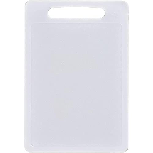 Chef Aid Große weiße Schneidebrett aus Poly, multifunktionale rutschfeste Oberfläche, leicht zu reinigen, spülmaschinenfest, mit Griff, 40 x 30 x 0,4 cm von Chef Aid