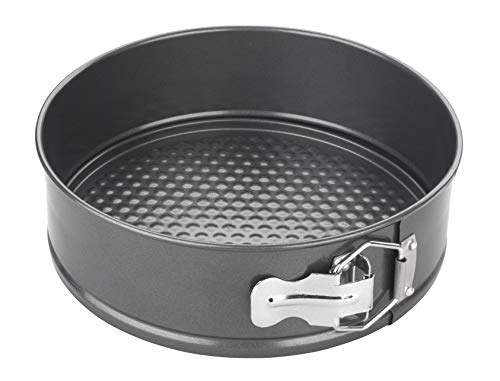 Chef Aid Runder Kuchenform mit Antihaftbeschichtung und Herausnehmbarem Boden für Leichtes Entformen, Kühlschrank- und Gefrierschrankgeeignet, Grau, 21 cm von Chef Aid