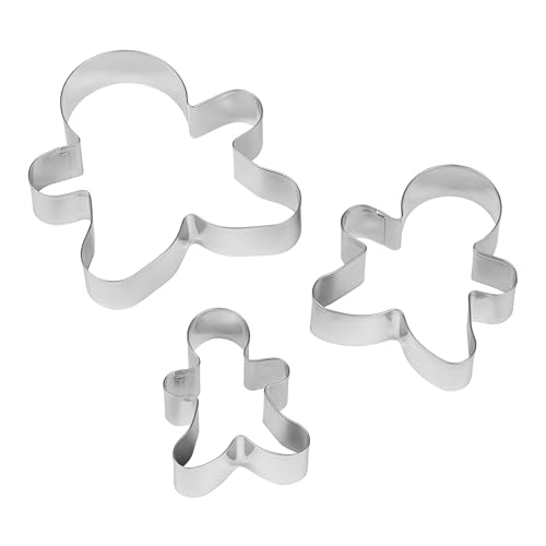Chef Aid 3 Pack de Acero inoxidable de los Hombres de pan de jengibre Cortadores 3 Tamaños Silber von Chef Aid