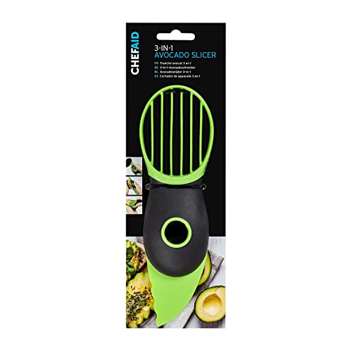 Chef Aid 3-in-1-Avocado-Werkzeug, unverzichtbares Gadget zum Schneiden, Entstonen und Schneiden, perfekt für den täglichen Gebrauch und kann Avocados in vielen Stilen zubereiten, kann auf anderem von Chef Aid