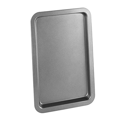 Chef Aid Robuste Backplatte aus antihaftbeschichtetem Kohlenstoffstahl, langlebige Beschichtung, kühlschrank- und gefriergeeignet, ideal für Backen und Braten, Grau, 30x18 cm von Chef Aid
