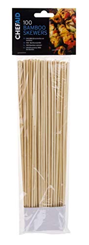 Chef Aid Bambus-Spieße 25,5 cm, 100 Stück, Umweltfreundlich, Robust & Langlebig, Perfekt für Grillfeste, Barbecues & Partyplatten von Chef Aid