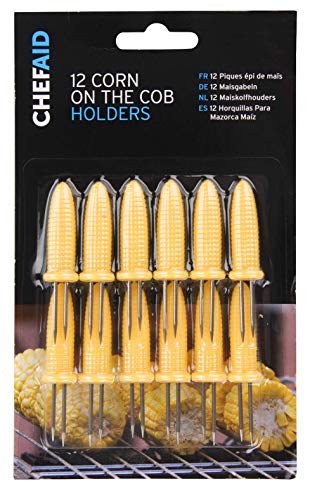 Chef Aid Maiskolbenhalter, 12er Set Edelstahl Maisgabeln, Spießstil, Ideal für Grillpartys, Feste und Buffets von Chef Aid