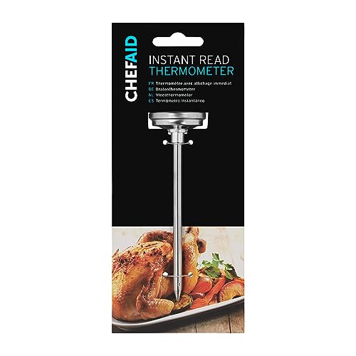 Chef Aid Sofortablesbares Fleischthermometer mit gut lesbarer Anzeige, klassische Sonde für perfektes Garen, Temperaturbereich von 0 bis 100°C von Chef Aid