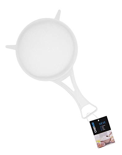 Chef Aid Großes Nylon-Sieb, 22 cm, Weißer Kunststoff - Perfekt zum Abtropfen, Filtern & Waschen von Gemüse, Obst, Salat usw. - BPA-frei, Spülmaschinenfest von Chef Aid