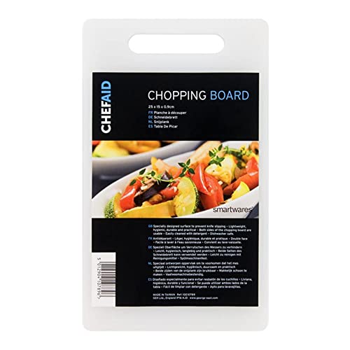 Chef Aid Polyethylen-Schneidebrett, Weiß, 15,5 x 25,5 x 0,9 cm von Chef Aid