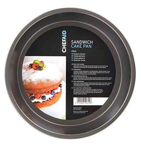 Chef Aid Antihaft Runder Kuchenform mit Fester Basis, Auslaufsicher, Kühlschrank- und Gefrierschrankgeeignet, Grau, 21 cm von Chef Aid