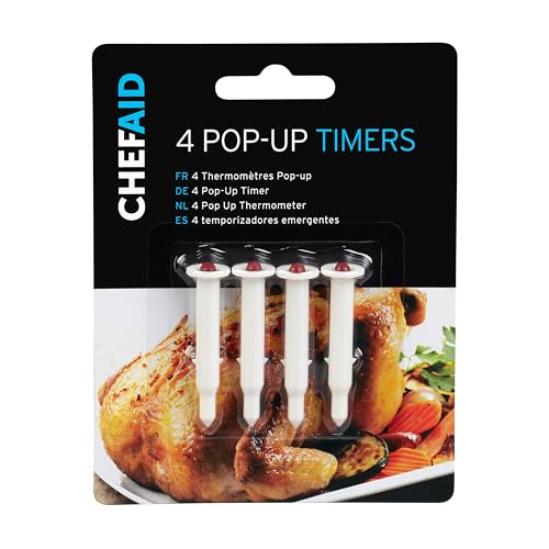 Chef Aid Pop-Up-Bräter, perfekt für die Verwendung mit Geflügel, ideal für bis zu 10 kg Truthahn, Jede Packung enthält 4 Timer von Chef Aid