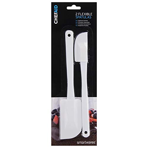 Chef Aid Küchenspatel, 2er Set flexible weiße Spatel, ideal für Backen & Speisenzubereitung, hitzebeständig, BPA-frei, spülmaschinenfest von Chef Aid