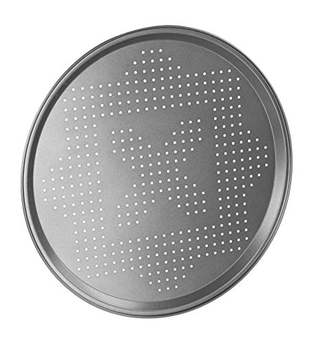 Chef Aid Perforierte Pizzaform 32 cm, Antihaftbeschichteter Backblech für gleichmäßige Backergebnisse, Grau von Chef Aid