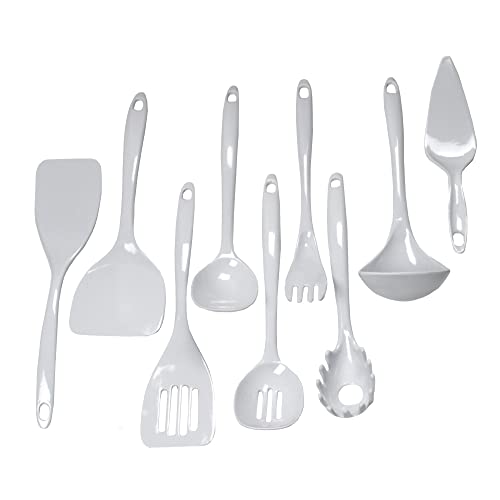 Chef Craft 42055 Basic Melamin Küchenhelfer und Utensilien-Set, Kunststoff, Weiss/opulenter Garten von Chef Craft