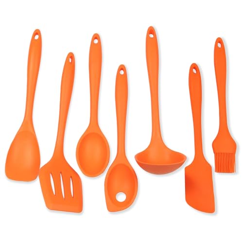 Chef Craft 42078 Hochwertiges Silikon Küchenhelfer und Utensilien-Set, Orange/Abendrot im Zickzackmuster (Sunset Chevron) von Chef Craft