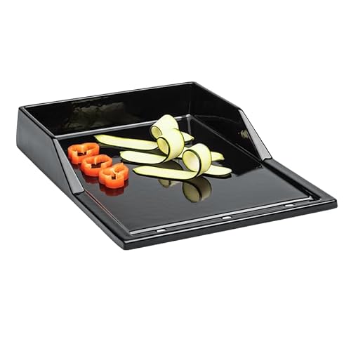 CHEF CUISINE Gusseiserne Plancha – Grillplatte Gusseisen mit emaillierter Antihaftbeschichtung, Plancha Grillplatte 25x35 mit optimaler Hitzeverteilung, integrierte Fettrinne, hoher Rand, rechteckig von Chef Cuisine International