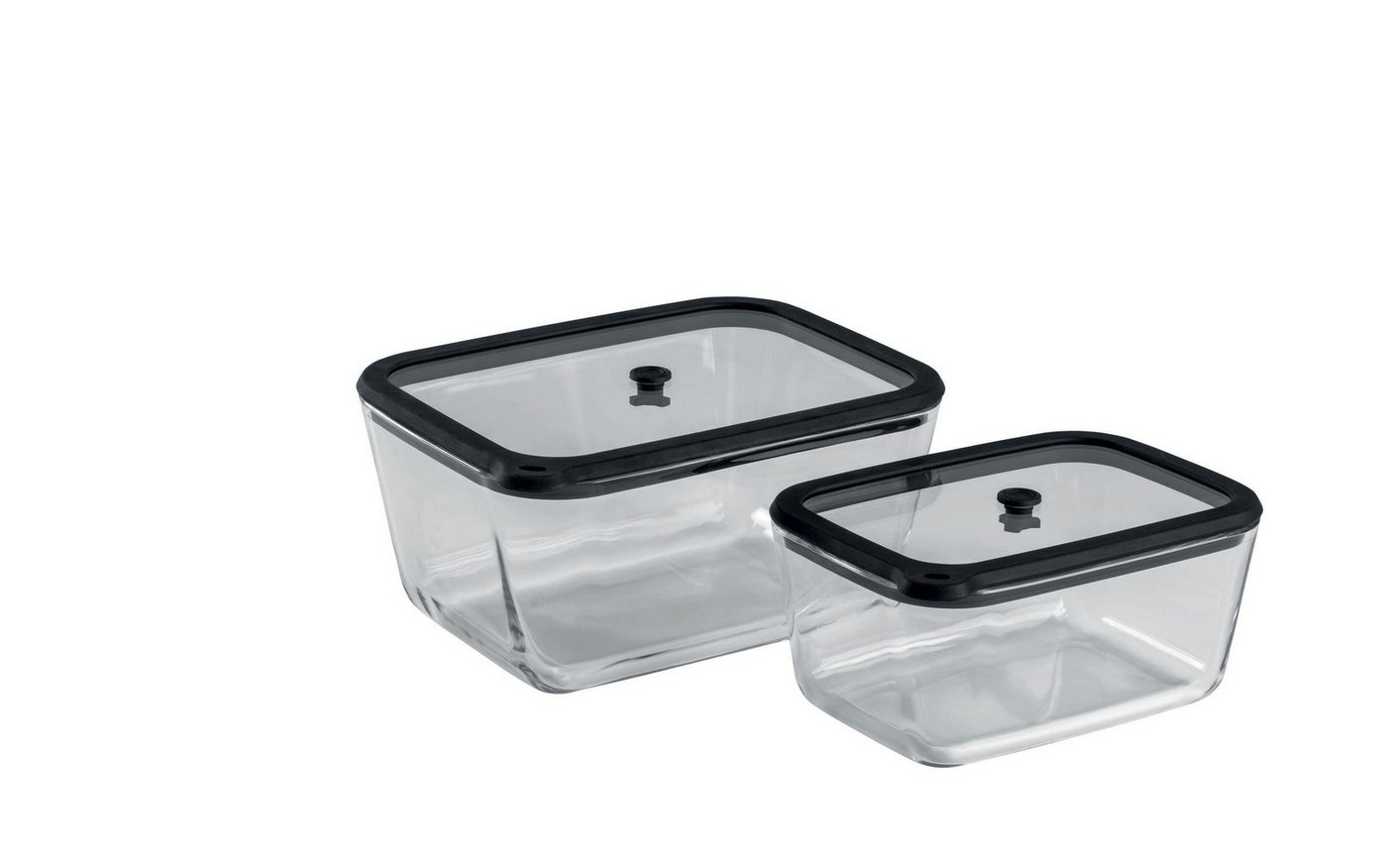 CHEF CUISINE International Vakuumbehälter Vakuum Glasbehälter Vakuumboxen 2er SET Large Size 1.350ml + 2.550ml, (2er Set), aus Glas von CHEF CUISINE International