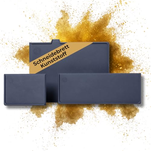 CHEF CUISINE Schneideunterlagen aus Kunststoff, 3er-Set, 32cm x 24cm / 32cm x 12cm / 16cm x 12cm, für jede Küche der optimale Begleiter, egal ob Veganes oder Fleisch von Chef Cuisine International