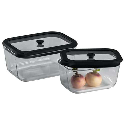 Chef Cuisine Vakuum Glasbehälter 2er Set M – 2 Vakuumbehälter aus Borosilikatglas, Lebensmittel-Aufbewahrungsbehälter mit Deckel, BPA-frei, spülmaschinengeeignet, mikrowellen- und backofenfest Chef Cuisine Vakuum Glasbehälter 2er Set M – 2 Vakuumbehälter aus Borosilikatglas, Lebensmittel-Aufbewahrungsbehälter mit Deckel, BPA-frei, spülmaschinengeeignet, mikrowellen- und backofenfest von Chef Cuisine