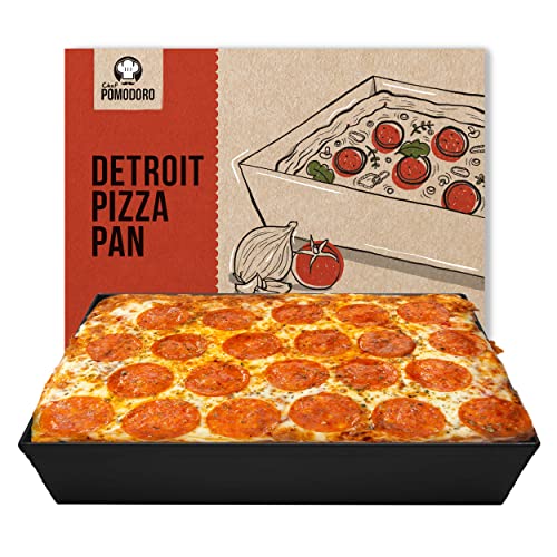 Chef Pomodoro Pizzablech – Pizza Backblech – Pizza Blech – Pizza Pan – Pizzaform rechteckig –Detroit Pizza Pan (35 x 25 cm) von Chef Pomodoro