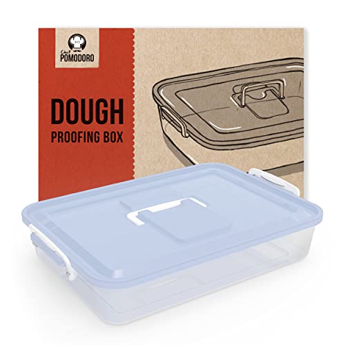 Chef Pomodoro Pizzaballenbox – Pizza Box – Pizzaballenbox mit Deckel – Pizzabox – Pizzateigbehälter –Pizzazubehör – Gärbox - Teigwanne (Blau) von Chef Pomodoro