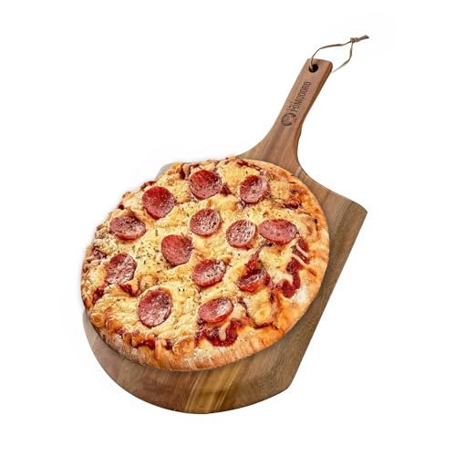 Chef Pomodoro - Pizzaschieber - 30 cm - Langer Griff für Extra Verbrennungsschutz - leichte Pizzaschaufel aus Akazienholz zur einfachen Benutzung - Perfekt als Backofenzubehör von Chef Pomodoro