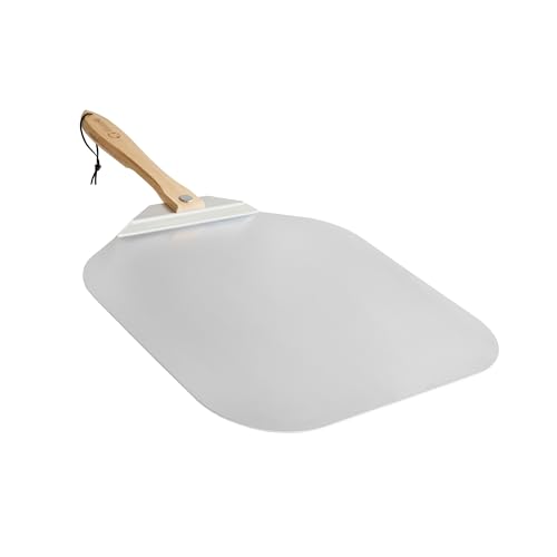 Chef Pomodoro - Pizzaschieber - 45,7 x 50,8 cm - Faltbarer Griff - Perforierte Aluminium Pizzaschaufel zum einfachen Einschieben des Pizzateigs - Perfekt als Backofenzubehör und für Hobby Pizzabäcker von Chef Pomodoro