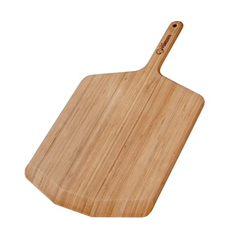 Chef Pomodoro Pizzaschieber – Pizzaschaufel – Pizzaheber aus Bambus – Pizzaschieber Holz – Pizzaschaufel Holz – Geeignet als Servierplatte oder Käseplatte (35,5 cm) von Chef Pomodoro