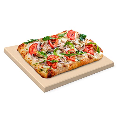 Chef Pomodoro Pizzastein – Pizzastein für Backofen & Gasgrill - Pizza Stein aus Hogvertigem Cordierit für Pizza & Flammkuchen mit knusprigen Boden – Pizzastein Rechteckig, 38cm x 30,5cm von Chef Pomodoro