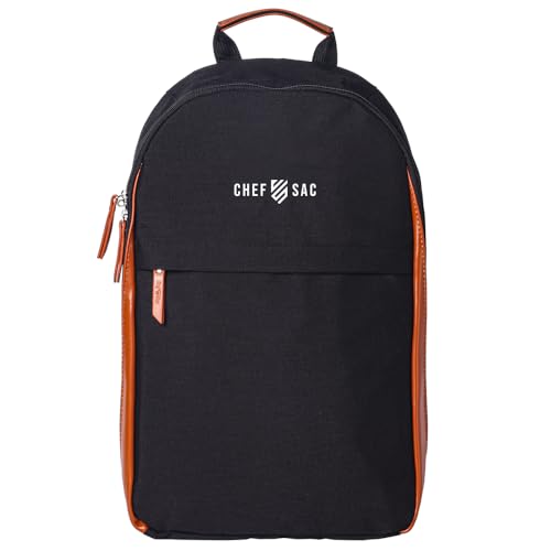 Messertasche, zusammenklappbar, 20 + Taschen für Messer und Küchenutensilien, große Tasche Tablet Notebooks, verstärktes 600D-Polyester-Segeltuch, Messer-Rucksack Köche kulinarische Studenten, Schwarz von Chef Sac