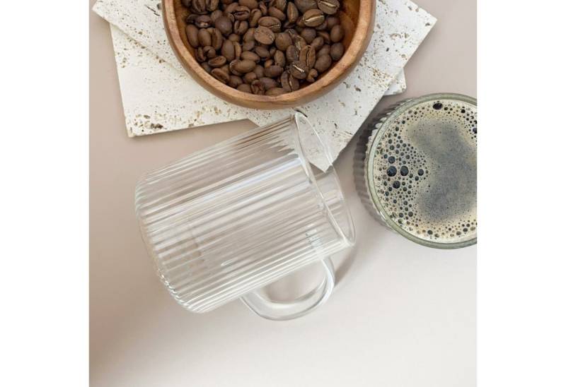 Chef Star Gläser-Set Elegantes Rillen-Trinkglas für Tee & Kaffee I Borosilikat I 300 ml, Borosilikatglas, In 4er- oder 6er-Set erhältlich. von Chef Star