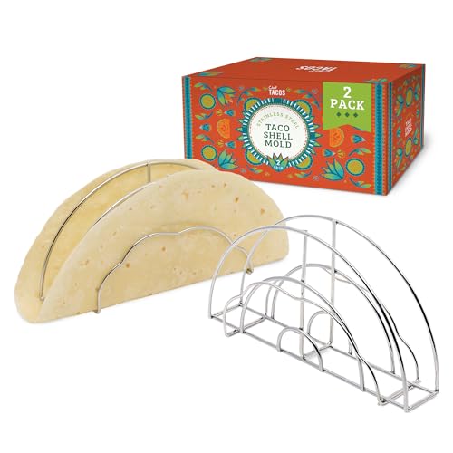 Chef Tacos - Taco Halter - 2er Pack - Ofen- & Fritteusenfest - Taco Schalen für alle Taco Größen zur Vorbereitung und Zubereitung - Perfekt für jeden Liebhaber der Mexikanischen Küche von Chef Tacos