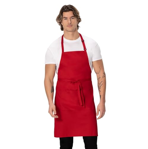 Chef Works Unisex Metzgerschürze, Rot/Ausflug, einfarbig (Getaway Solids), Einheitsgröße von Chef Works