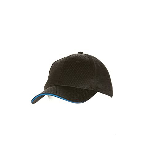 Colour by Chef Works BCCT-BLU-0 coole Baseballkappe in schwarz mit blauer Ziernaht, Einheitsgröße, aus Cool-Vent-Stoff von Chef Works