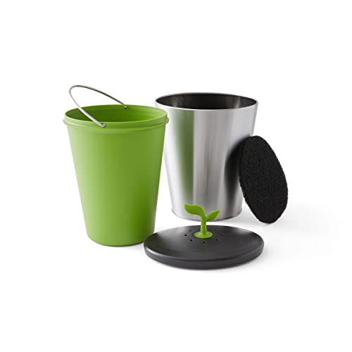 Chef'n EcoCrock Komposteimer, 3,3 Liter, Stahlgrau von Chef'n
