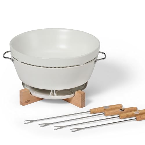 Chef'n SweetSpot Fondue-Set, verstellbarer Teelicht-Fonduetopf mit Keramikschale, perfekt für Schokolade und Käse, einfach zu bedienen, spülmaschinenfest, ideal für Unterhaltung, 24 x 24 x 12 cm von Chef'n