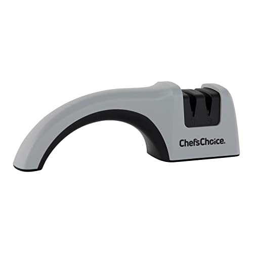 Chef's Choice 4450105 Professional Manual Knife Sharpeners Für 20-Grad-Küchen-Jagdfilet-und Taschenmesser mit Diamantschleifmitteln, präzise Winkelkontrolle und kompakte Stellfläche, Gummi, grau von Chef's Choice
