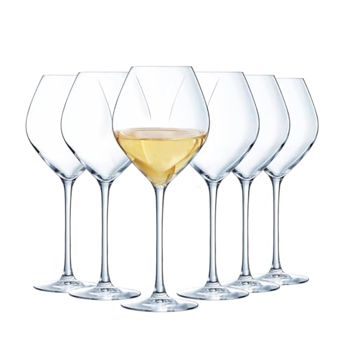 Chef & Sommelier Cheer Up Collection Weißweingläser, 35 cl, aus Kristallglas, modern, elegant, ohne Standard, transparent, 6 Stück von Chef & Sommelier