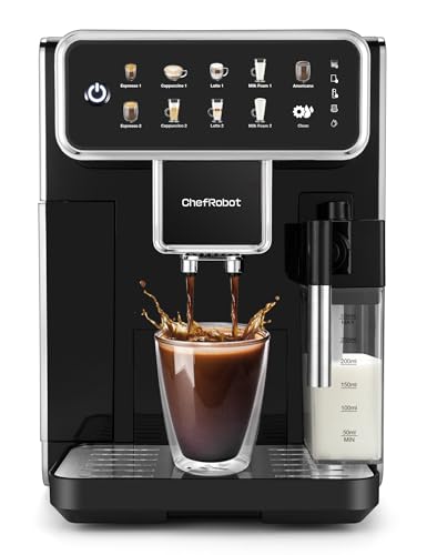 ChefRobot Kaffeevollautomat 12 Tasse Kaffeemaschine mit Mühle Coffee Machine it Milchaufschäumer für Zuhause/Büro ChefRobot Kaffeevollautomat 12 Tasse Kaffeemaschine mit Mühle Coffee Machine it Milchaufschäumer für Zuhause/Büro von ChefRobot
