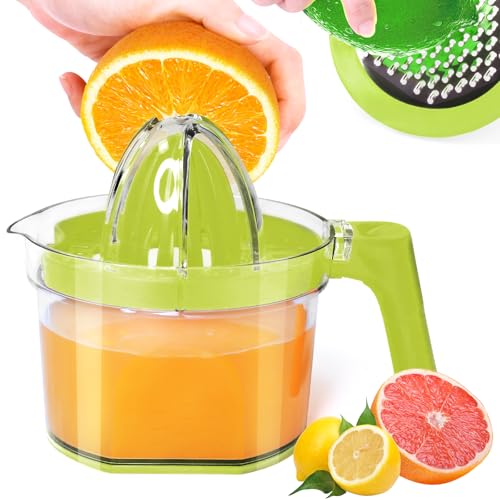 Manuelle Entsafter, ChefVille MJ02 Multifunktionaler Handentsafter, Zitronen-Limettenpresse mit komfortablem Griff, 595 ml Fassungsvermögen, Orangenpresse (grün) von ChefVille