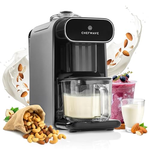 ChefWave Milkmade Milch Maker (Silber/Schwarz) - 6 Programme, Auto-Clean Nussmilchmaschine mit Nussplatte (Mandeln, Cashews, Walnüsse, Haselnüsse) (2 Stück) von ChefWave