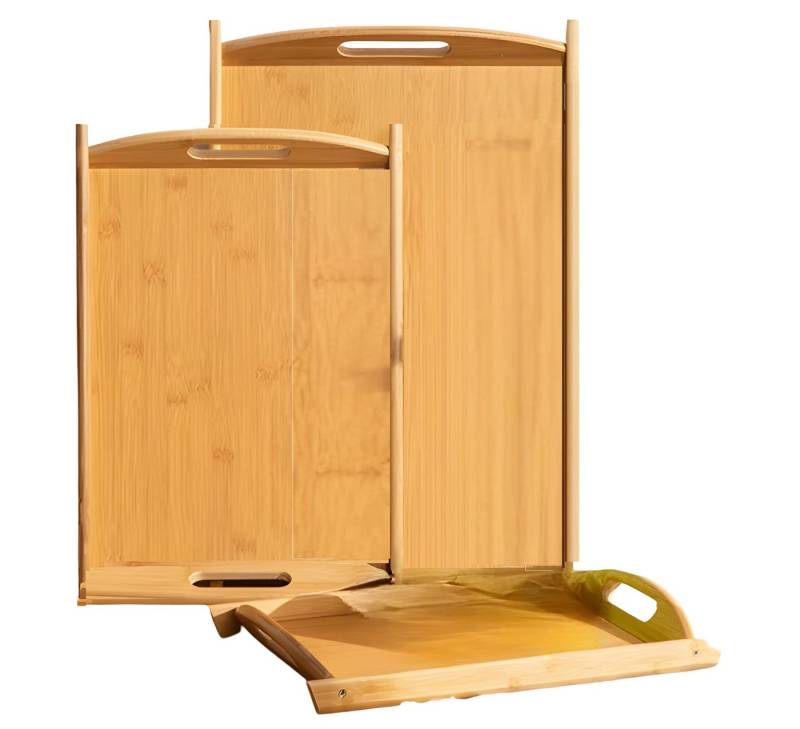 Cheffinger Dekotablett Holztablett Tablett Serviertablett Frühstückstablett Set 3-tlg von Cheffinger